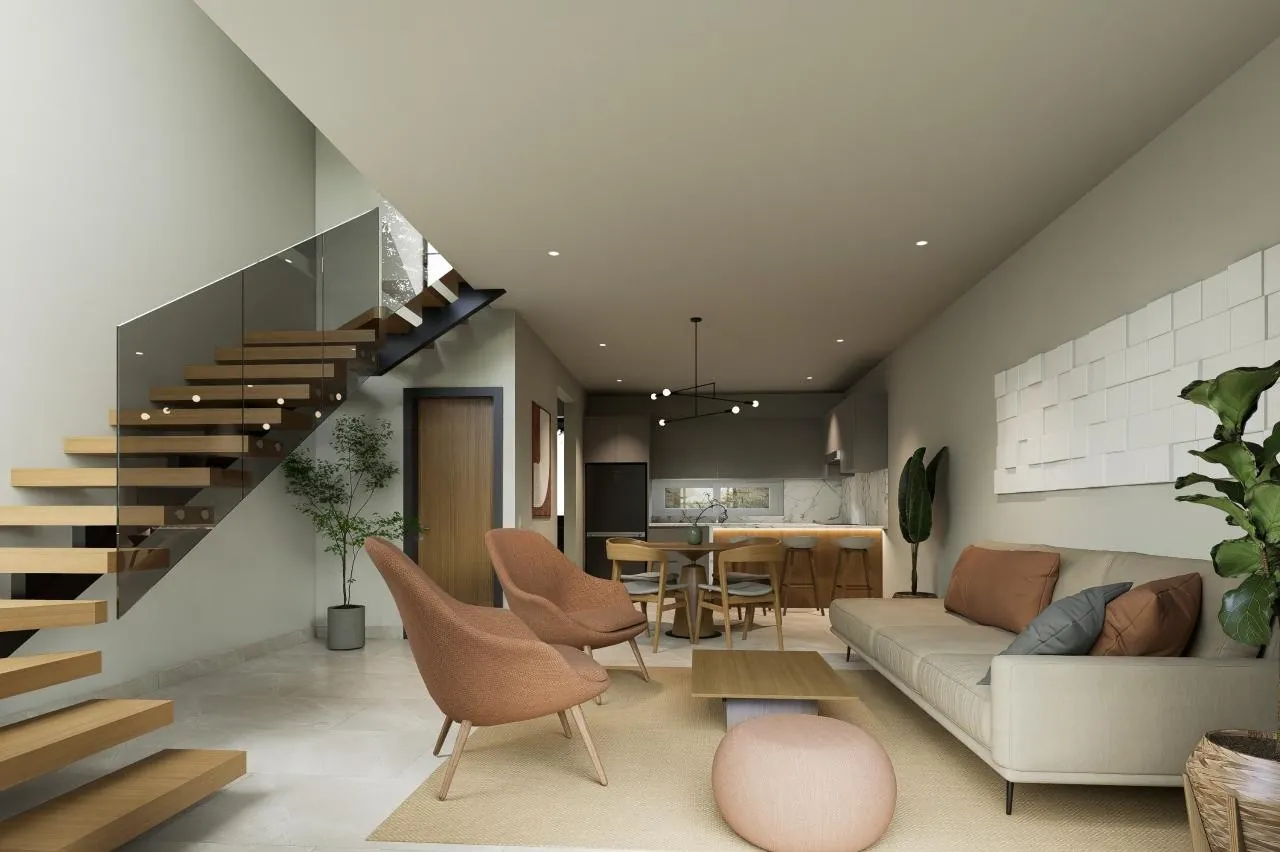 Sala con escalera